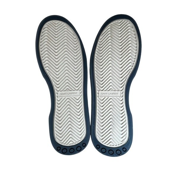 NEW Saint Laurent SL24 Mid Top Sneakers Blue and Off White 40.5 / 10.5 YSL - Picture 10 of 13